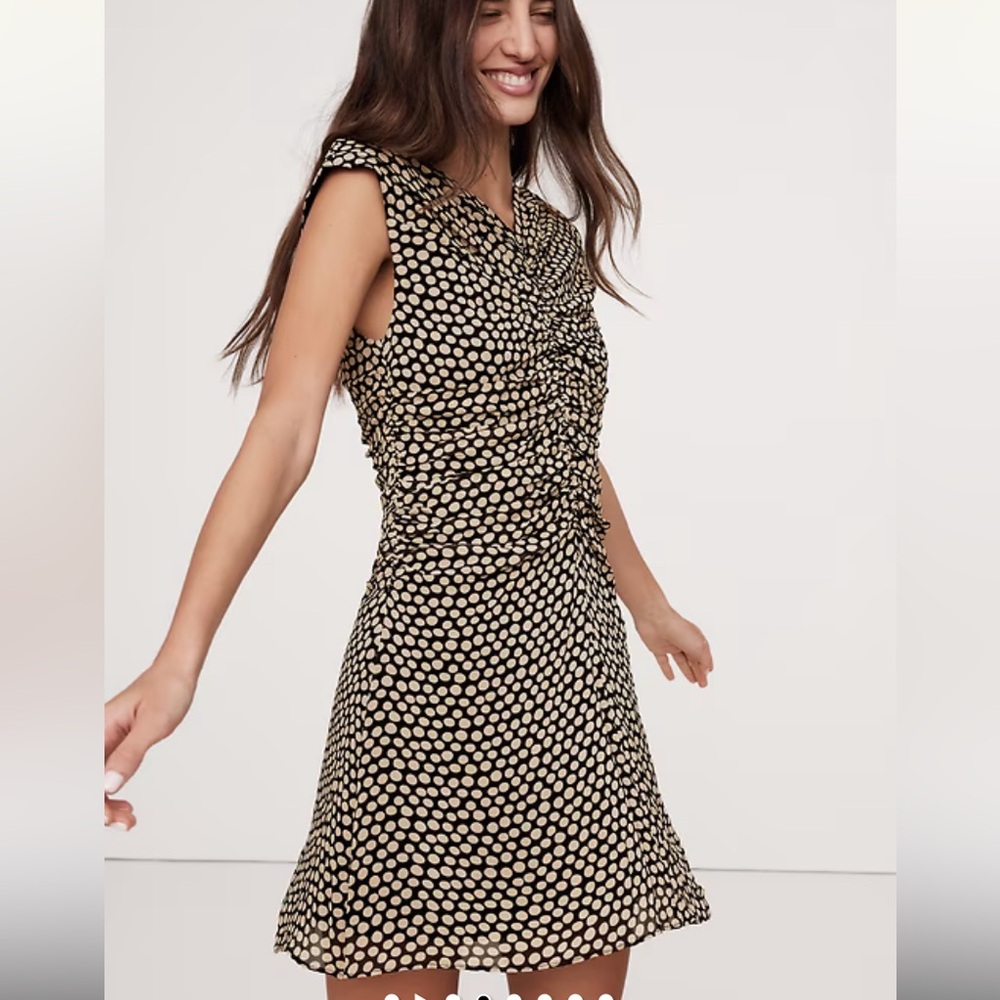 Brand New Banana Republic Georgette Ruched Front Mini Dress